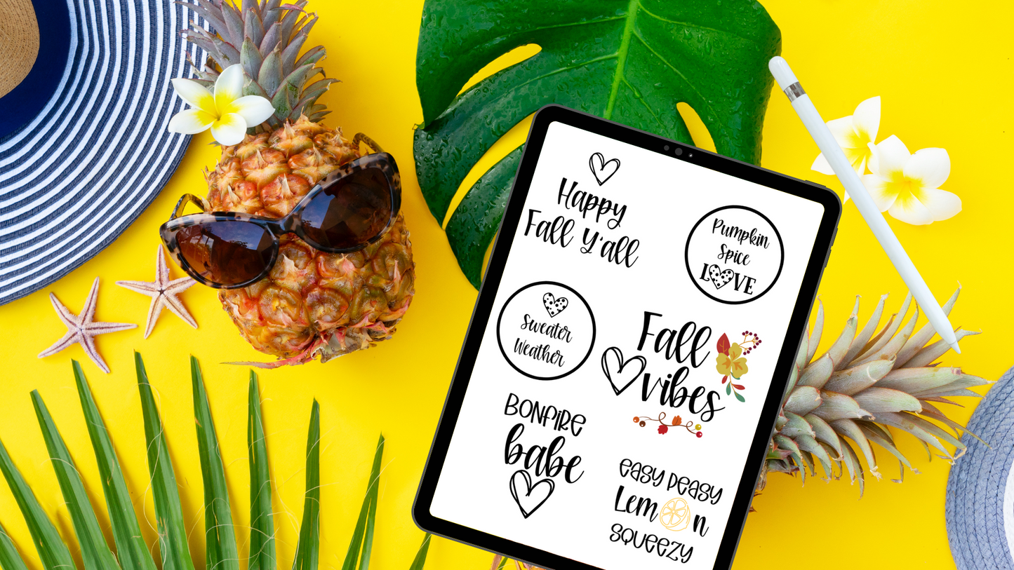 July summer fun Print & cut sticker bundle