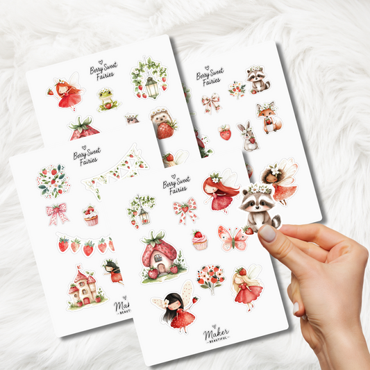 Berry Sweet Faires Print & Cut Stickers Set