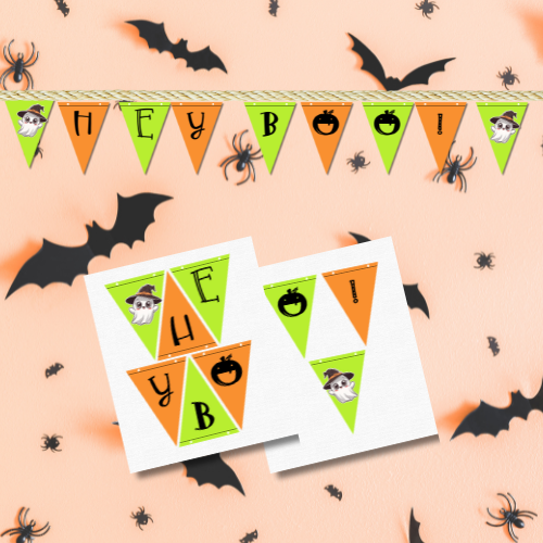 Hey Boo Halloween Print & Cut banner