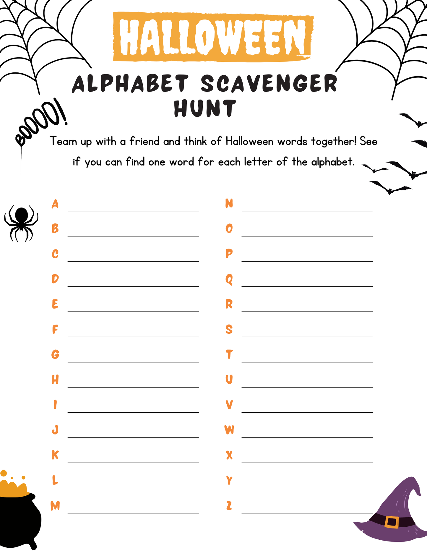 Halloween Kids Printable Activity Bundle-Mazes, Games & Scavenger Hunt Fun!