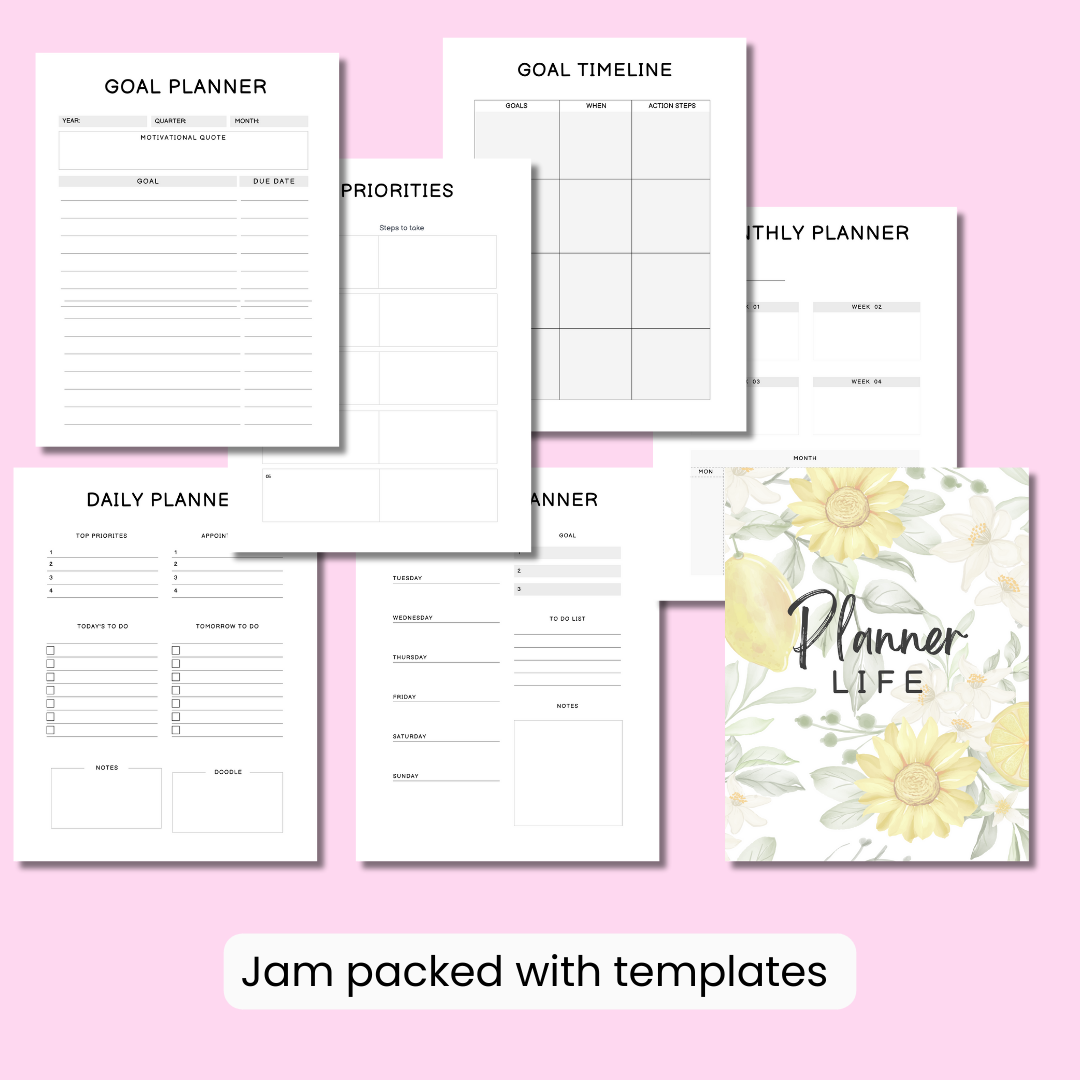 Blossom Life Planner- digital or LIFE PLANNER printable PDF (undated)