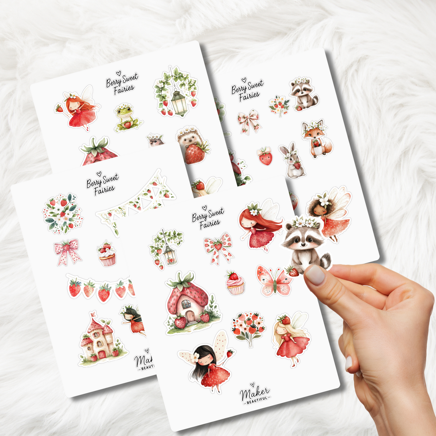 Berry Sweet Faires Print & Cut Stickers Set