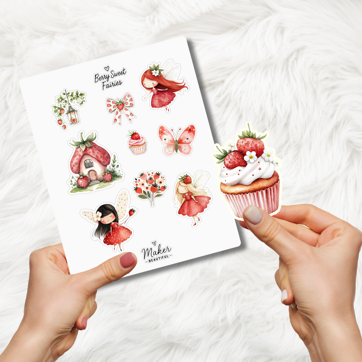 Berry Sweet Faires Print & Cut Stickers Set