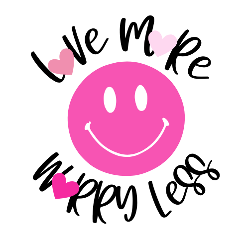Love more worry less happy face SVG