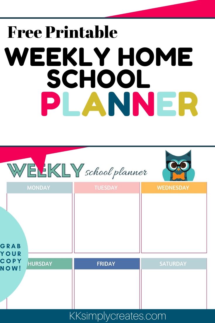 Weekly Printable Homeschool Planner Download