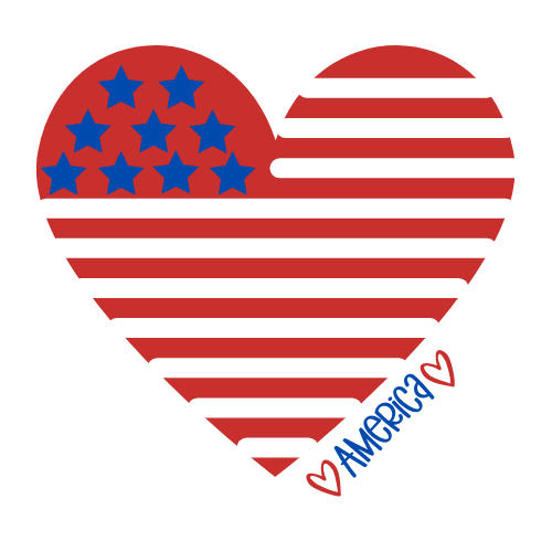 America Love - Heart SVG
