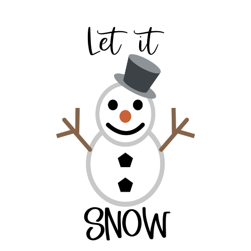 Let it Snow- Snowman cute digital sticker
