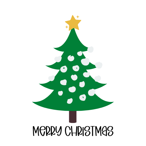 Merry Christmas Tree- SVG and Digital Sticker
